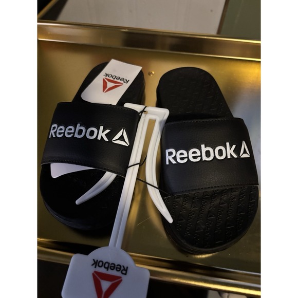 Reebok Other - NEW Reebok Memory Foam Slide Sandals - USA Seller - Red &‎ Black - Size 1 US